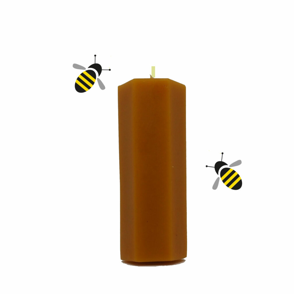 Bienenwachskerze 6eck 7cm