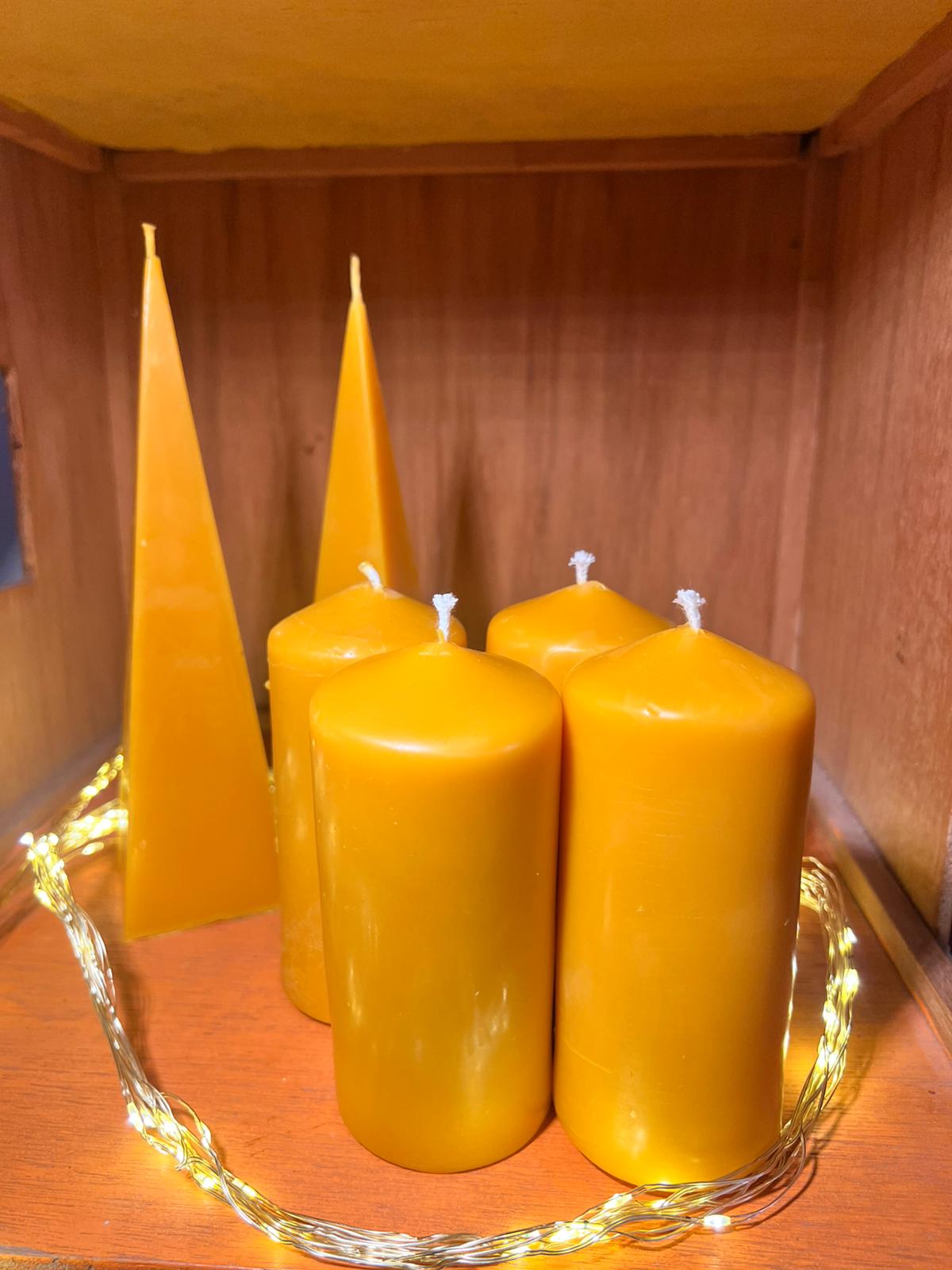 Grosse Adventkranzkerzen 100% Bienenwachs – Bild 2